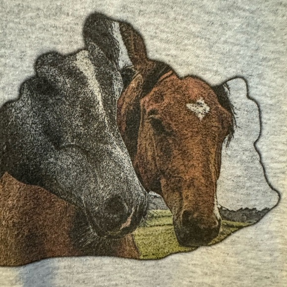 Vintage Oversized Horse Sweatshirt XL Soft Comfy Unisex Nature Animals Western - Picture 3 of 10